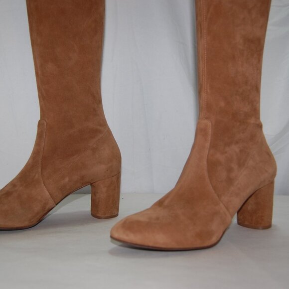 US8❤️CASADEI Stretch Suede Leather Over Knee Thigh High Heels Tall Boots ITALY